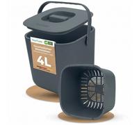 YourCasa: Cubo para residuos orgánicos de 4 litros, ideal para la cocina, para la recogida diaria de residuos orgánicos. Contenedor apto para lavavajillas, color antracita