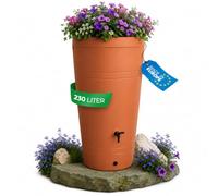 YourCasa Deposito Agua 230 litros [Diseño Decore] Barril de Lluvia Resistente a Las heladas de plástico - bidon Agua de Lluvia con Grifo - depósito de Agua para jardín (Terracotta)