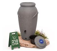 YourCasa Deposito Agua Lluvia de 210 litros [diseño de ánfora] Barril de Lluvia Resistente a Las heladas de plástico - Bidon Agua de Lluvia con Grifo - depositos de Agua de Lluvia (Gris)