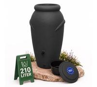 YourCasa Deposito Agua Lluvia de 210 litros [diseño de ánfora] Barril de Lluvia Resistente a Las heladas de plástico - Bidon Agua de Lluvia con Grifo - depositos de Agua de Lluvia (Antracita)
