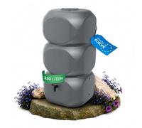YourCasa Tanque de lluvia de 320 litros [Aquablock] incluye conector para bajante, grifo y tapa, barril de agua de forma cuadrada, a prueba de heladas, depósito de agua de lluvia, para jardín (gris)