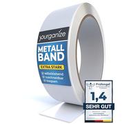YOURGANIZE® Cinta metálica autoadhesiva, ideal para figuras de imanes y Tonies®, tira magnética autoadhesiva y recortable, cinta magnética para imanes, color blanco (3 m)