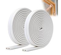 YOUSHARES Tiras de Sellado para Puertas y Ventanas, Goma Adhesiva de EPDM, 10M Total, D-Shaped Burlete Puerta Entrada Aislamiento Térmico para Espacios de 5-7mm (Blanco)