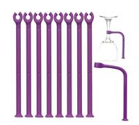 YouU Accesorio de lavavajillas flexible,Silicone Stemware Saver Flexible Stemware Holder Lavaplatos Protector de vidrio de vino Tether Silicona para lavavajillas (Púrpura / 8 piezas)