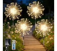 yowin 4x120 LED Guirnaldas Luces Exterior Solar con Remoto | Luces Led Solares Exteriores Jardin 8 Modos Cadena de Luces para Navidad, Terraza Fiestas Bodas Patio Jardines Decoracion