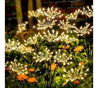 yowin Gartendeko Solarleuchten für Außen 2 Stück LED Weihnachtsbeleuchtung Solar Pusteblume, 8 Modi Solarstecker Gartenbeleuchtung Wetterfest Solarlampen Feuerwerk für Weihnachten Garten Balkon Deko