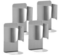 YOYEAH Juego de 4 portacepillos de dientes de acero inoxidable - Soporte de pared para cepillos de dientes eléctricos y pasta de dientes sin taladrar
