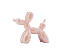 YOYUMI Adornos de Escultura Perro Globo galvanizado, Estatua de cerámica con Brillo especular para decoración de Sala de Estar, Dormitorio y Oficina, Rosa, 10,5 x 10,5 x 4 cm