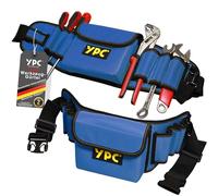 YPC ProBelt - Cinturón de herramientas profesional con bolsillo grande para uñas, 7 ranuras y un lazo para martillo, bolsa de herramientas vacía, bolsa de herramientas, cinturón de artesanía