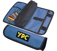 YPC VarioRoll M - 36 x 25 cm, 2 Bolsillos con Cremallera, 4 Compartimentos y 4 Trabillas, Bolsa de Herramientas Enrollable, Bolsa para Cuchillos, Bolsa Enrollable para Herramientas, Rollo de