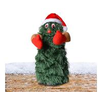 Yplkm Árbol De Navidad Pequeño - Decoración Navideña Musical con Árbol Bailarín - Figuritas con Gorro De Santa para Niños Bebés Infantil,Mesa Escritorio Oficina Exterior Infantil