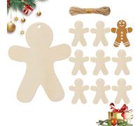Yplkm Muñecos De Jengibre De Madera | 10 Piezas Decoración Árbol Navidad Manualidades | Decoraciones Artesanías En Para Pared Ventana Fiestas Festival Bodas Cumpleaños Familia - Fiestas Familiares