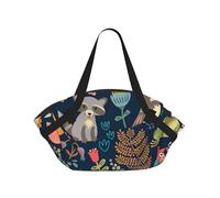 YQxwJL Manta de picnic 2 en 1 con estampado de búho, conejo, pájaro, zorro, manta de picnic y bolsa de mano, alfombra de playa al aire libre de 94 cm, cubierta plegable para