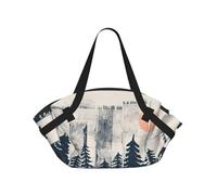 YQxwJL Wilderness Fox - Manta de picnic y bolsa de mano 2 en 1 con estampado artístico de zorro para exteriores, alfombra de playa plegable de 94 cm, cubierta de suelo para acampar