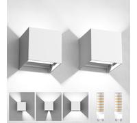 YrgePowk Aplique Pared Interior Blanco Frío 6000K, 2 Piezas Lampara de pared Con G9 LED Bombillas Reemplazables Moderno Aplique Pared Exterior Impermeable IP65 Ángulo de haz Ajustable Blanco