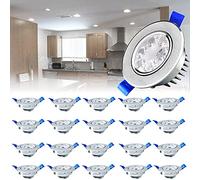 YRHome Foco empotrable LED 230V conjunto de focos empotrables planos de 20 3W lámpara de baño foco empotrable de aluminio mini foco de techo para sala de estar dormitorio y cocina 20x3W blanco frío