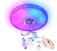 YRHome - Lámpara de techo LED 36W, intensidad regulable, altavoz Bluetooth, cielo estrellado, cambio de color RGB, mando a distancia o control por aplicación, reproducción de música