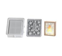 YROHGKPN Juego de moldes de silicona de Navidad para copos de nieve, renos, ángeles, sombras, luz, manualidades, decoraciones navideñas, horneado de vacaciones, moldes de jabón de resina