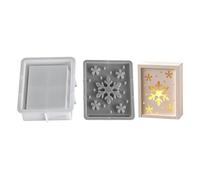 YROHGKPN Juego de moldes de silicona de Navidad para copos de nieve, renos, ángeles, sombras, luz, manualidades, decoraciones navideñas, horneado de vacaciones, moldes de jabón de resina
