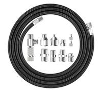 YRREATY Juego de 10 Adaptadores para Aerógrafo con Manguera Trenzada de Nailon de 1,8 M y Acopladores de Desconexión Rápida.