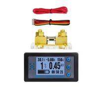 YRREATY Medidor de Energía de 100 A, Amperímetro, Voltímetro, Vatímetro, Multímetro Digital, Comprobador de Baterías de 8-120 V con Derivación.