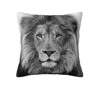 YsoLda Funda de Almohada, Funda de Almohada Decorativa, Fundas de cojín Suaves de 40 x 40 cm para sofá de Dormitorio, León Blanco y Negro