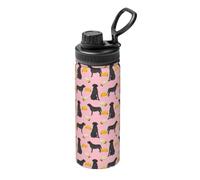YSOLDA La caldera aislada, 18oz aisló la taza aislada de las botellas de agua del acero inoxidable de la caldera,Black Labrador Tacos Comida Black Lab Novedad Perro
