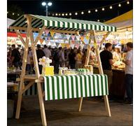 YSXXIAN Puesto de Mercado Plegable portátil con toldo, Carrito de Madera Maciza para ferias de artesanía, mercados agrícolas y Tiendas efímeras. Fácil Montaje. Verde Oscuro. 120 cm (47,2 Pulgadas).