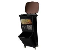 Ysyqkn Cubo de Basura de Cocina con Ruedas, Gran Capacidad, Separación de Residuos Húmedos Y Secos, Tapa de PP Extraíble, Apto para Apartamentos, Cocinas Y H, Negro, tal como se describe