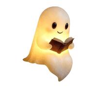 Ysyqkn Lámpara de Noche Decorativa Luz de Lectura para Niños Adorno de Fantasma para Estantería Figura de Resina Recargable Adecuado para Amantes de Libros, L