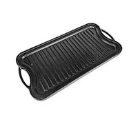 Ysyqkn Parrilla Barbacoa Sartén Grill Asar de Hierro Fundido Resistente con Doble Superficie Rugosa y Lisa Asas Estables Adecuada para Cocina
