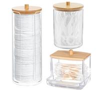 YTUGIL Soporte para almohadillas de algodón, caja de hisopos de algodón, soporte para almohadillas de algodón, soporte para bolas de algodón, tarro dispensador de baño, caja de almacenamiento de