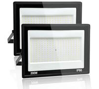 Yuaiosn 2 Piezas 200W Focos LED Exterior, 20000LM Proyector LED Exterior, Resistente al Agua IP66 Foco Proyector LED, 6500K Blanco Frío Floodlight para Patio, Terraza, Garaje, Jardín