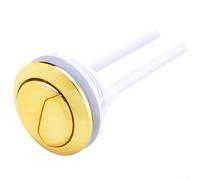 Yuanpgky Botón de presión de inodoro de doble descarga dorado de 48 mm, repuesto de cisterna de cabeza redonda para inodoros de baño, accesorio de reparación de tanque de agua de plástico con completo