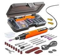 Yuanpgky Kit de herramientas giratorias inalámbricas con pantalla digital, 30 accesorios para grabar, pulir, perforar, batería recargable integrada portátil (juego naranja)