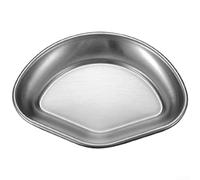 Yuanpgky Plato de salsa de acero inoxidable, moderno plato de condimentos minimalista para barbacoa coreana, cuenco de inmersión con acabado lijado con borde enrollado, formas irregulares para uso