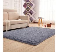 YUANWAN Alfombra Dormitorio 160 x 280 cm Lavable y Antideslizante Alfombras Peludas Que No Se Desprenden Alfombra Moderno para La Sala de Estar Salón O Dormitorio, Gris