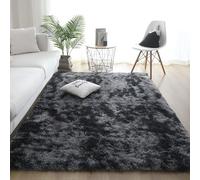 YUANWAN Alfombra Moderna 120 x 280 cm Antideslizante Resistente Alfombras Dormitorio Modernas Pelo Largo Lavables para Interiores Estar Habitación, Gris Oscuro