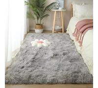 YUANWAN Alfombra Salón 170 x 140 cm Lavable y Antideslizante Alfombra de Salon Modernas Alfombra Moderna y Mullida para Salon Habitacion Exterior Pasillo, Gris Claro