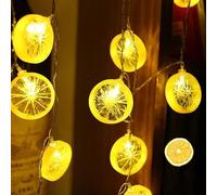 YUANYUYING Guirnalda de Luces de Frutas, Rodajas de Limón con 20 LED, Ideal para Jardín, Bodas, Dormitorios, Fiestas de Cumpleaños y Navidad (amarillo)