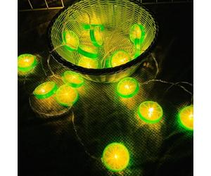 YUANYUYING Guirnalda de Luces de Frutas, Rodajas de Limón con 20 LED, Ideal para Jardín, Bodas, Dormitorios, Fiestas de Cumpleaños y Navidad (verde)