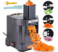YUCHENGTECH Comercial Cortadora de Verduras Cortador Verduras en Dados Electrico con 3 Cuchillas Cortador de Verduras en Dados Profesional para Cortar en Dados en Rodajas y en Tiras Verduras 100W