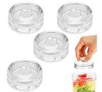 Yudobliss Pesos de Fermentación, 4 Piezas Pesas de Fermentación, Pesas Para Tarros de Conserva de Pepino, Pesas de Vidrio Para Fermentación Ø 7cm, Pesas de Vidrio Para Fermentación con Abertura Ancha