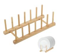 Yuecoom Escurridor De Platos para Fregadero,Bandeja De Madera De bambú para Tabla De Cortar,Organizador Platos,Dish Drying Rack,Organizador De gabinete De Cocina para Plato,Taza,Tapa y Pala De Olla