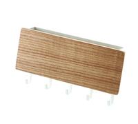 YUEHISY Perchero de Pared de Madera sin Perforación para Bolso Sombrero | Ganchos y estantes para llaves y bolsos, Madera maciza con plástico de aleación ABS y PC, de montaje en pared sin taladrar