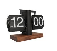 YUEHISY Reloj de Flip Digital Retro, Reloj de Mecánico Automático, Engranaje de Batería Automática de Decoración Moderna de Mediados de Siglo Funcionan en Equipo para (Black)