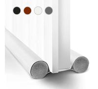 yuejuhe 2 Piezas Burlete Puerta Entrada Exterior, 96cm Tira de Sellado Burlete Bajo Puerta, Inferior Protector Sellador Tapón, Doble Aislamiento Térmico y Acústico (Blanco)