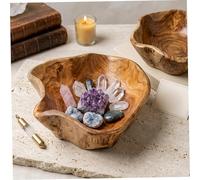 YUEKOPOU Handmade Wooden Serving Platter,Smooth Natural Wood Tray for Kitchen Counter Food Serving and Household Ornament
