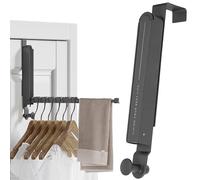 Yuepaikre Perchero plegable para puerta, perchero extensible, ganchos de puerta de 34 cm, sin necesidad de taladrar, con ranuras antideslizantes, apto para puertas de 3,6-4,4 cm de grosor (1, gris)