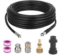 YUET 10M Manguera Limpieza Tuberías,Kit de Limpieza de Manguera de Drenaje para Lavadora a Presión con Boquilla de Chorro y Boquilla de Chorro Rotatorias para Kärcher K2-K7 y LAVOR Series